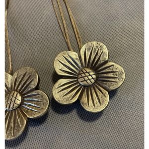 Set 4 Bronze Flower Curtain Adjustable Tie Back Tiebacks Window Drape Holdbacks